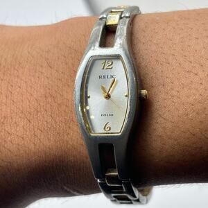 Vintage Silver & Gold Relic Men's Watch